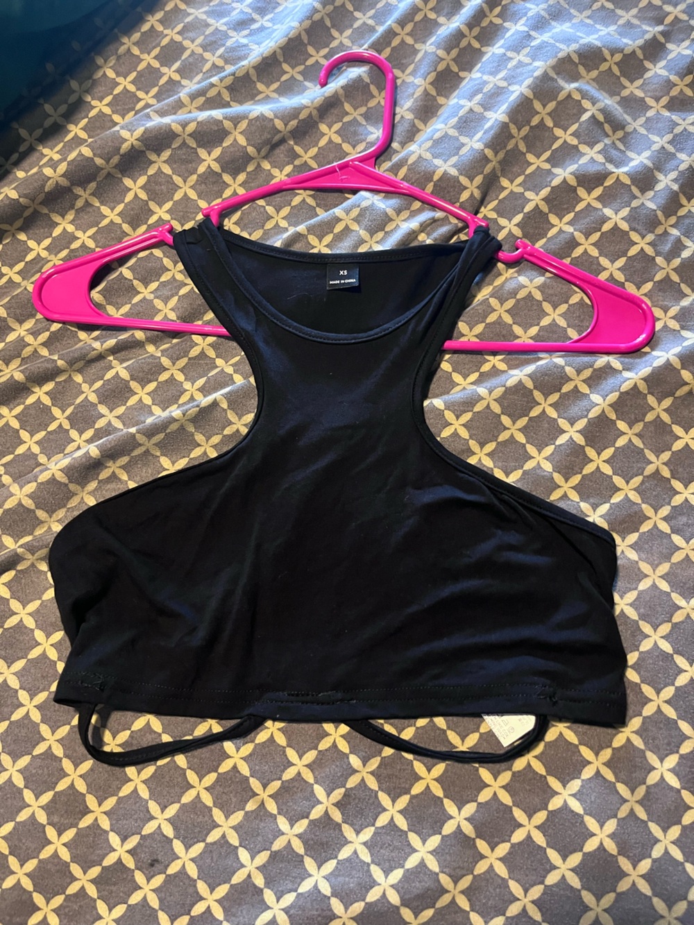 Black Racerback Crop Top - Brand: Unknown